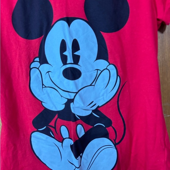 Disney Red and Black Mickey Mouse P J Top and Short Set - Picture 2 of 8